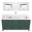 Meuble-lavabo et lavabo en bois de qualité supérieure, lavabo double vert moderne, parfait pour le rangement dans la salle de bain