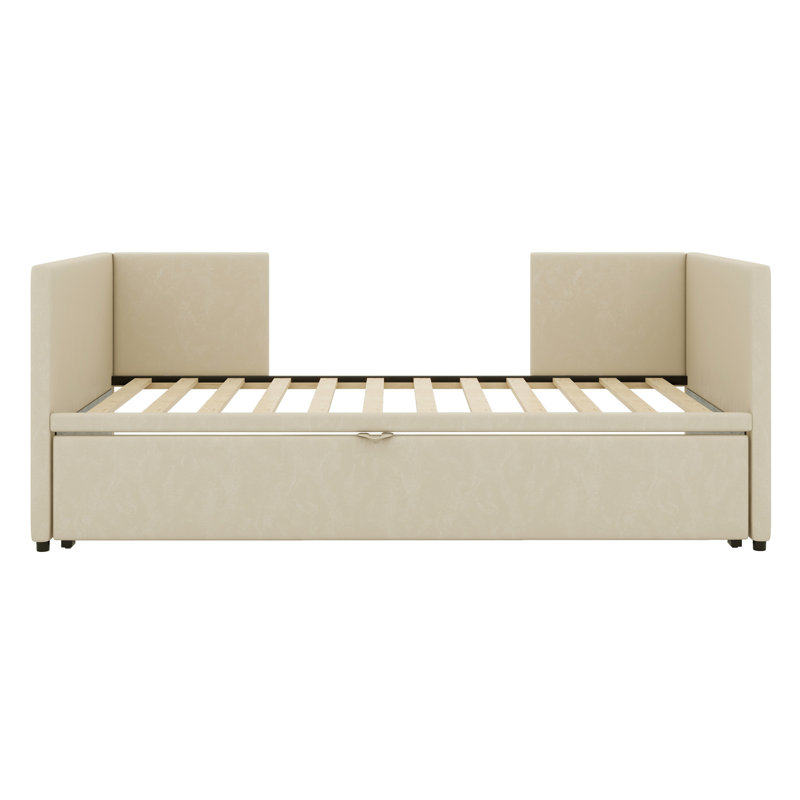 Lit de jour rembourré Erline, Beige