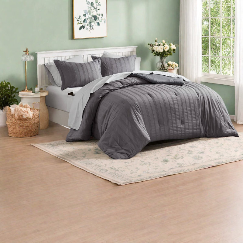 Ensembles de literie modernes et peu encombrants en polyester gris anthracite confortable
