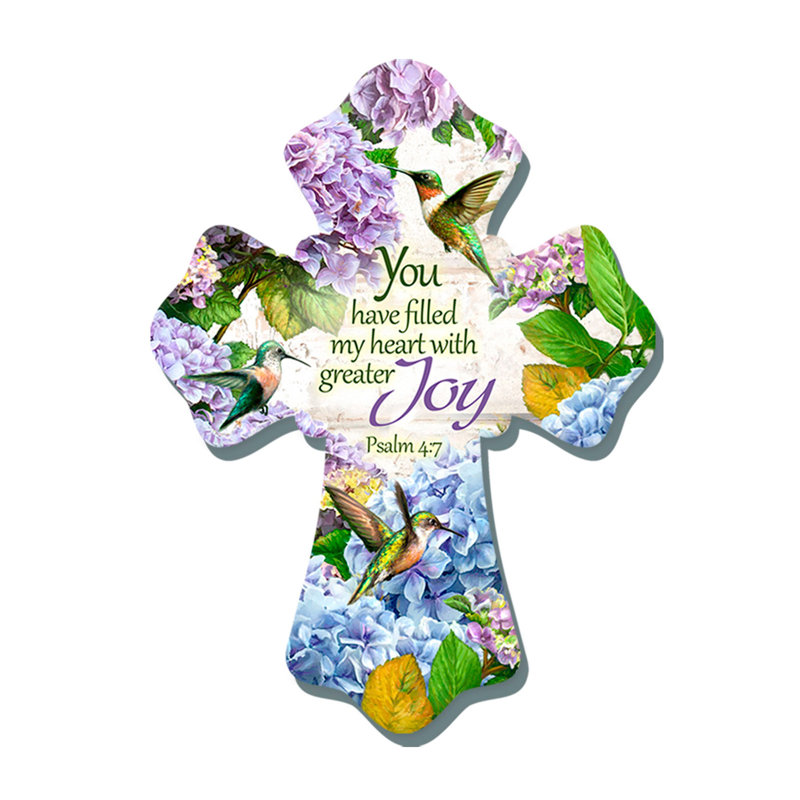 Hummingbirds Wooden Cross