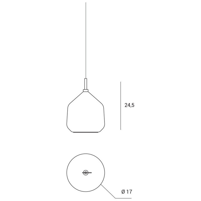 Colusa 1 - Light Gold Teardrop Pendant, Sky Borosilicate