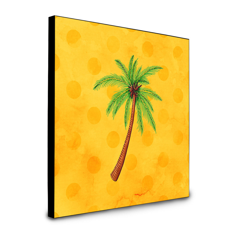 « palm tree polkadot », art encadré Dyann, Jaune