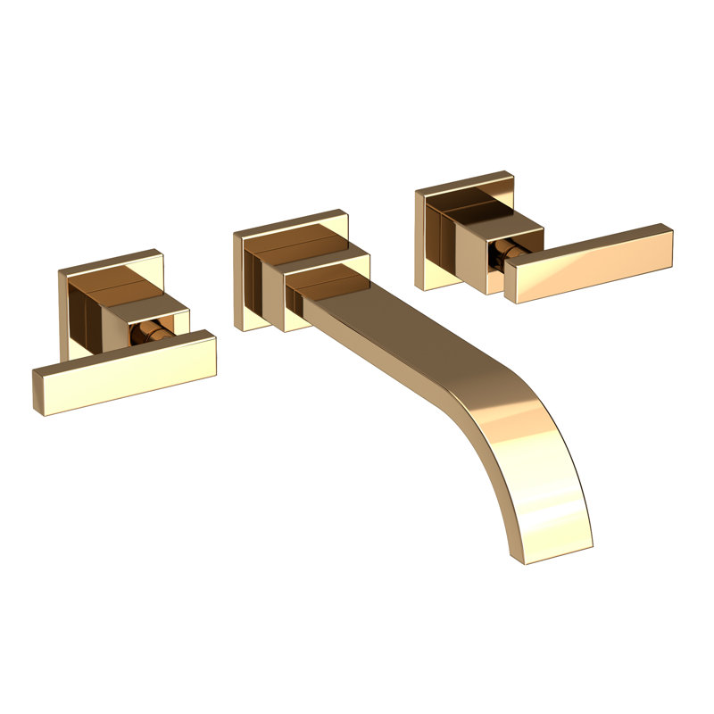 Secant Wall Mount Bathroom Faucet, French Gold