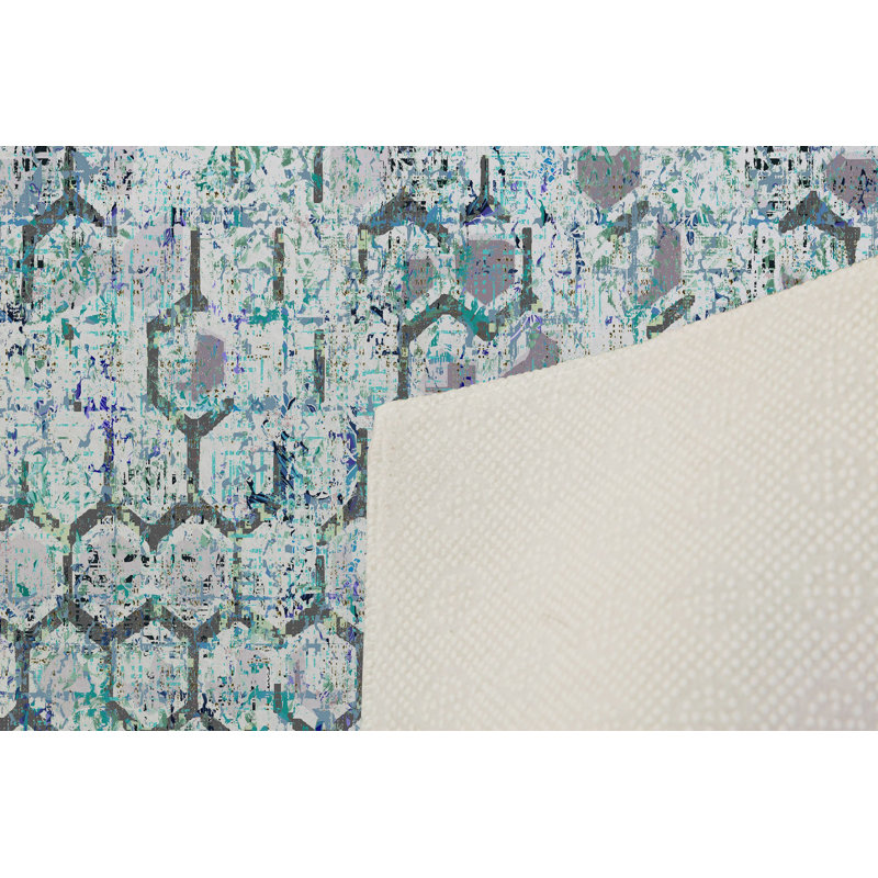 Stylish Woven Carpet (4.6 x 7.2 Feet), 100% Polyester, 0.4 in Pile Height | Antibacterial, Non-Slip Underside, Machine Washable | 3D Digital Print Design | Perfect for Living Room, Bedroom, & Dining Areas