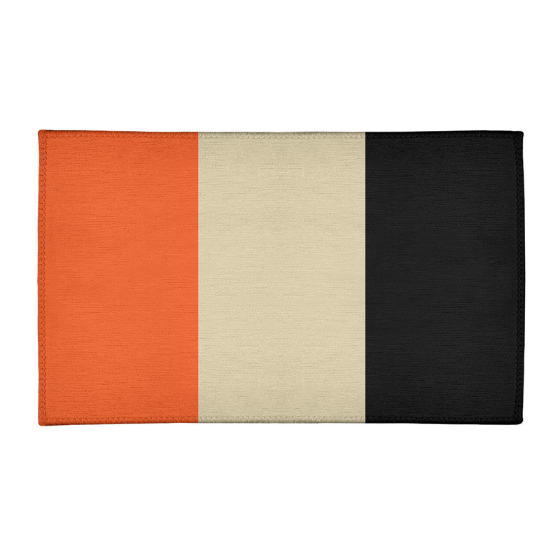 Tapis à rayures orange/crème/noir San Francisco, Rectangle 2 pi x 3 pi