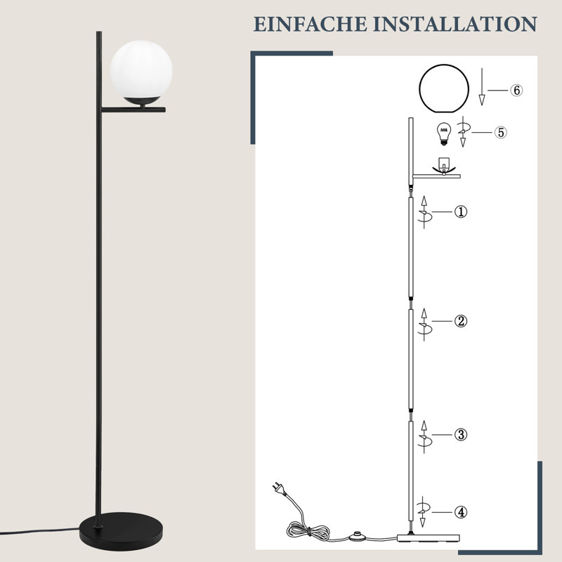 Nefisa 150cm Matte Novelty Floor Lamp