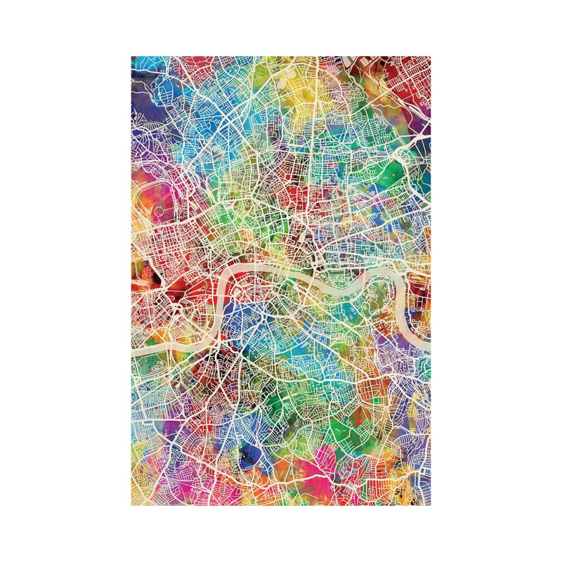 London England Street Map IV by Michael Tompsett - Wrapped Canvas Gallery-Wrapped Canvas Giclée