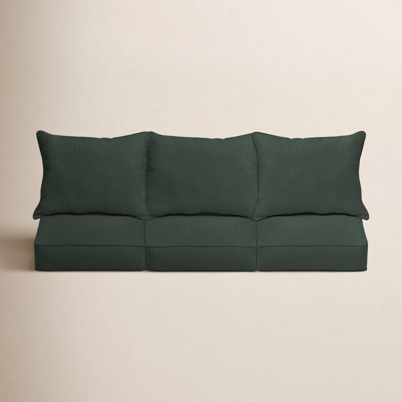 Davana Outdoor 5'' Sofa Seat / Back Cushion, Dark Green, 23.50" W x 23" D