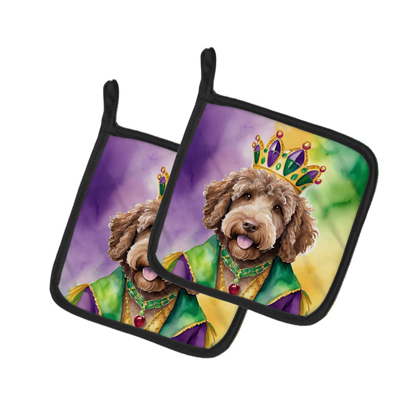 Paire de poignées Labradoodle King of Mardi Gras
