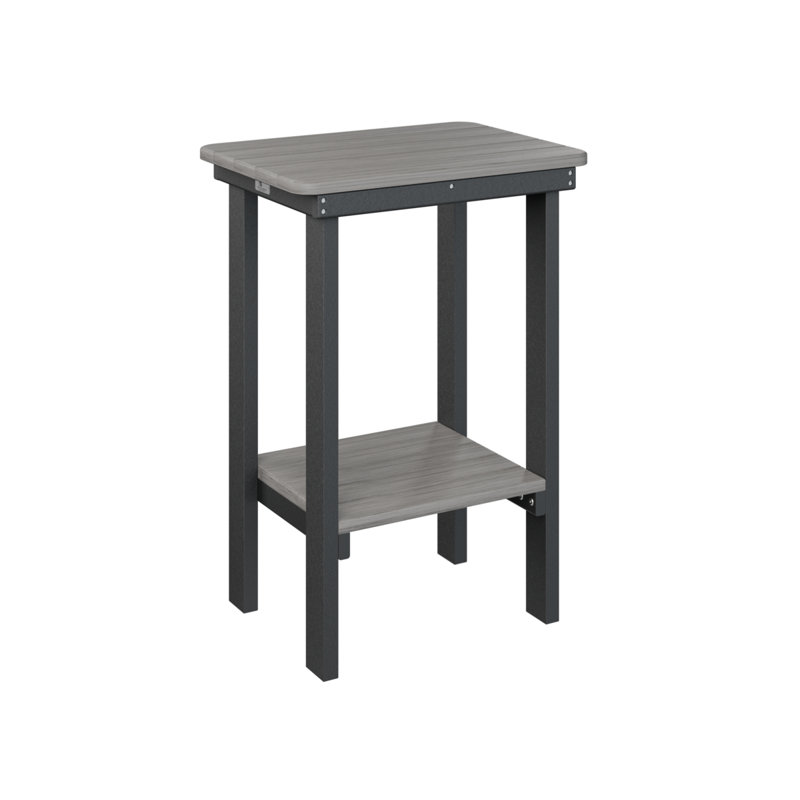Berlin Gardens Rectangular End Counter Table, Driftwood Gray, Black