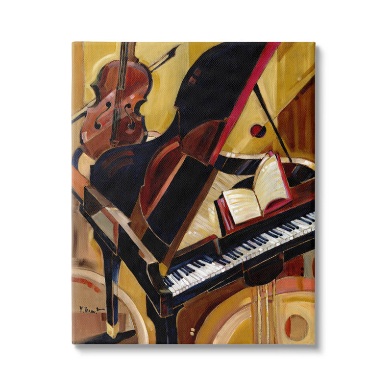 «Musical Instruments Modern Piano Canvas» par Paul Brent, H 40 po x l 30 po x P 1,5 po