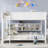 Kelment Queen over Queen Bunk Bed with Storage Shelves | USB Charging Ports, Space-Saving Design for Bedroom & Dorm-1241052796