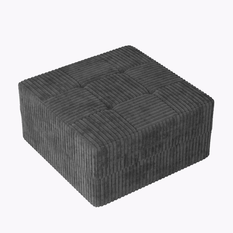 Repose-pieds pour canapé modulaire en velours côtelé, Gris