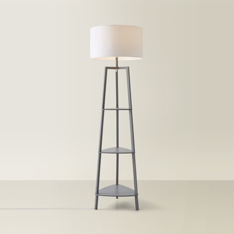 Aidrian 155cm Tripod Floor Lamp, No, White, Grey