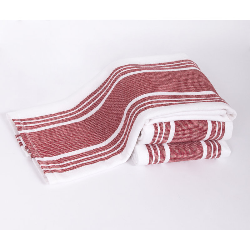 Dual Striped Tea Towel, Chili