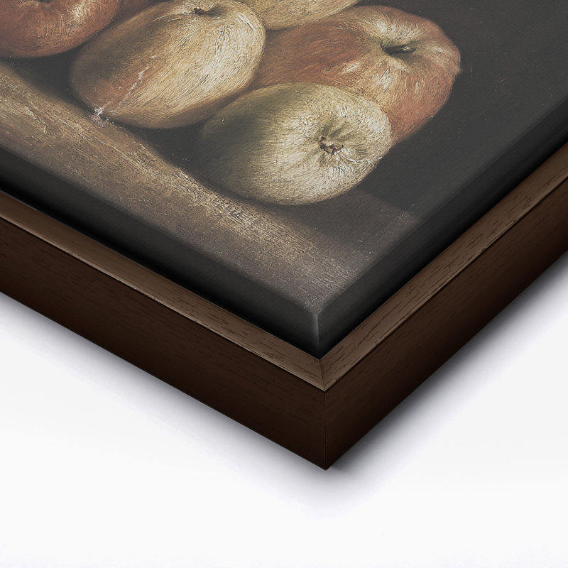 Nature morte aux pommes, Canvas, 16"H x 20"W, Brown Framed