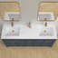 Dessus de meuble-lavabo double 72 po avec double lavabo intégré, comptoir sans couture blanc brillant, imperméable et facile à installer, remplacement du comptoir standard à 2 lavabos