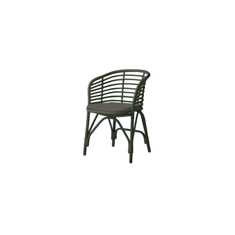Blend Patio Dining Armchair with Cushion, Dark Green, Black