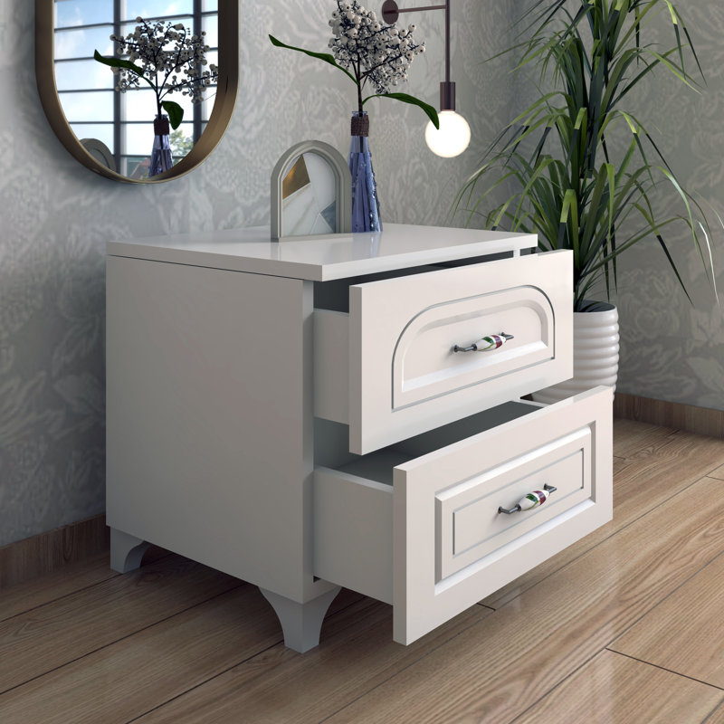 Kieth 45cm W Manufactured Wood Bedside Table