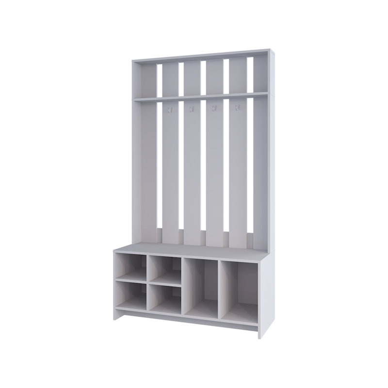 Van Hall Tree In Melamine, Open Storage Y Coat Space, Smoke