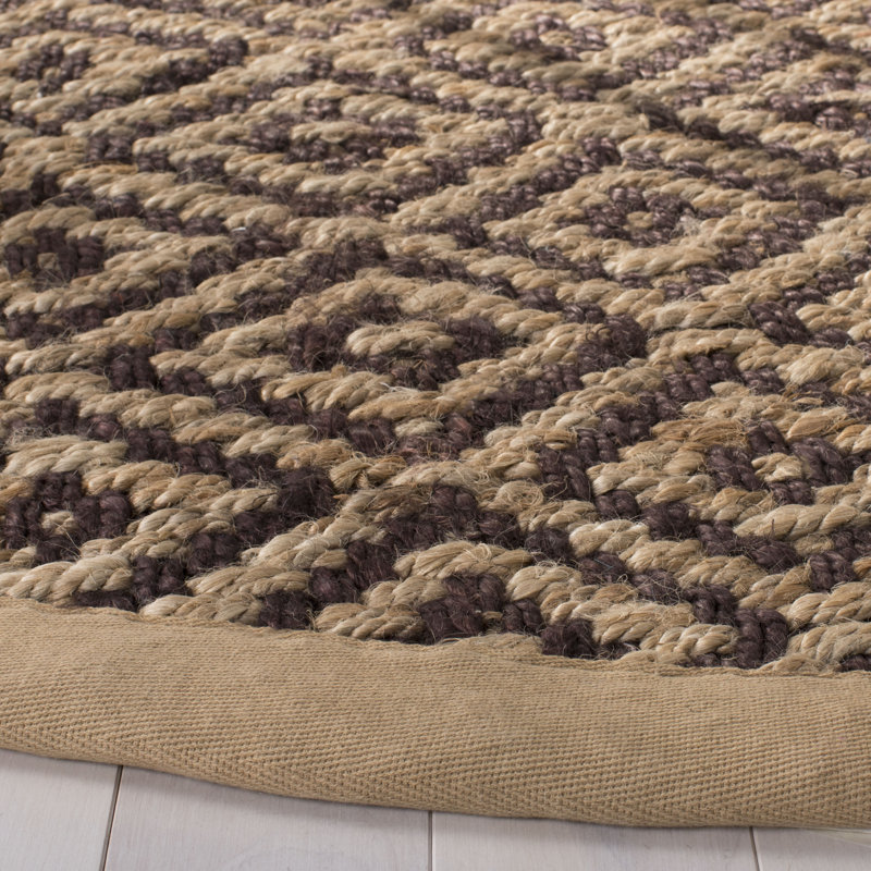 Derry Natural Fiber Hand Woven Jute Geometric Rug, Round 6'