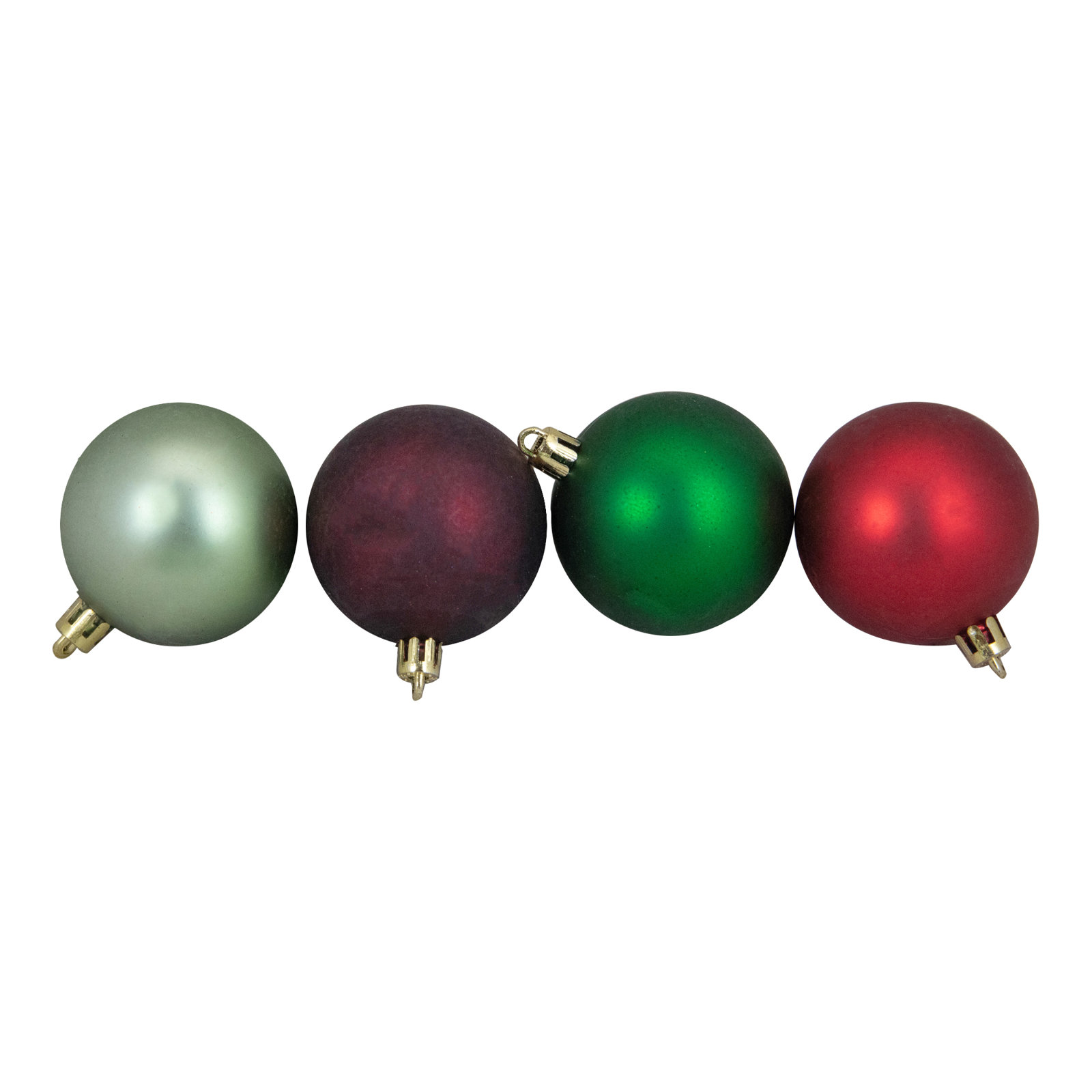 Shatterproof Christmas Ball Ornaments 2.5" (60mm), Red/Burgundy/Green