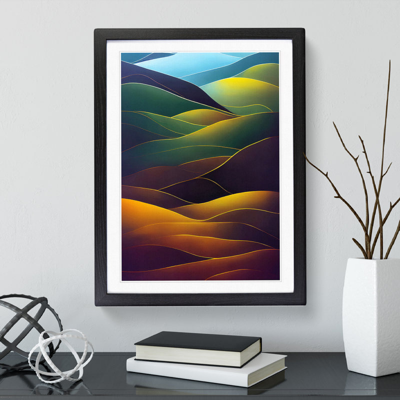 Modern Picture - Wall Art, 46cm H x 34cm W x 3cm D, Black Framed Paper, No Matte