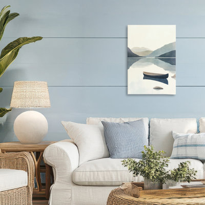 Silent Shore with Boat Canvas, design par Mona Grace