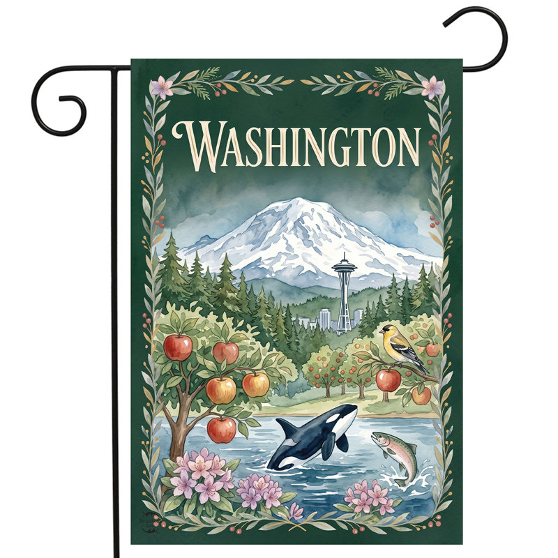 Washington State Pride Garden Flag 12x18