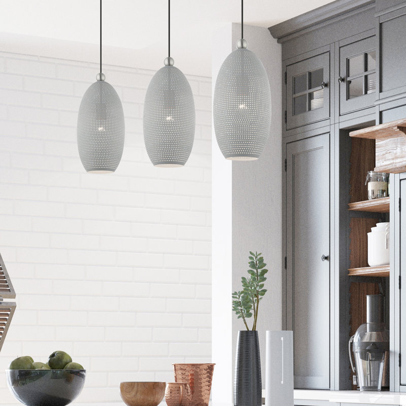 Luminaire suspendu géométrique 1 lumière Bion, Gris nordique