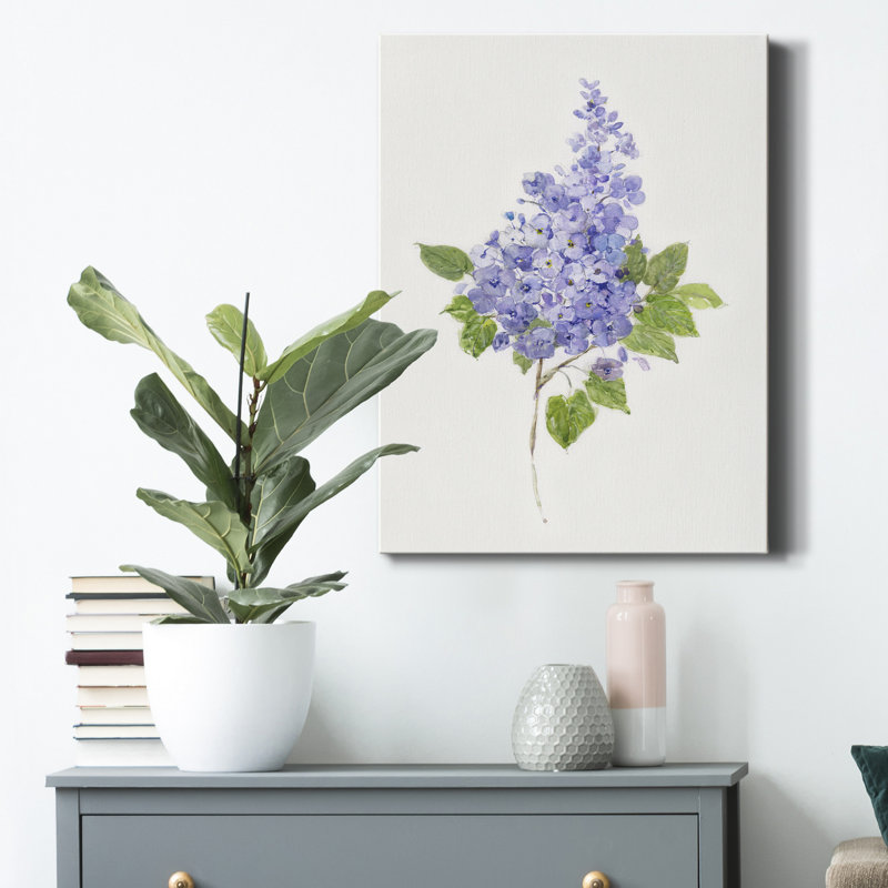 Reproduction d'art sur toile tendue, "Lilas botanique délicat", H 48 po x l 36 po x P 1,5 po