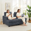Causeuse avec accoudoirs carrés en velours côtelé Fluffy-45070232