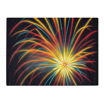 Imaginative Fireworks   Glass Chopping Board