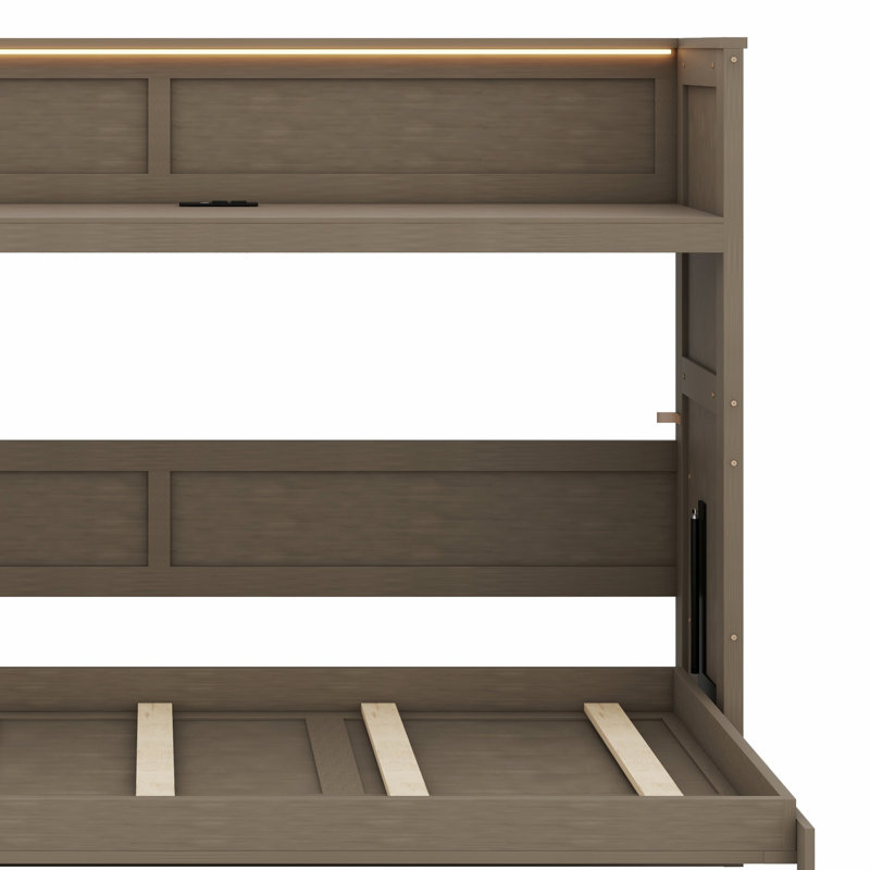 Lit escamotable avec bureau, lumière DEL et station de charge USB