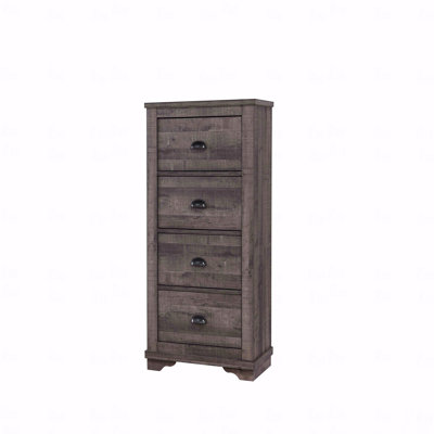 1Pc Contemporary Four Drawers Chest Bed Side Cabinet Wooden Furniture