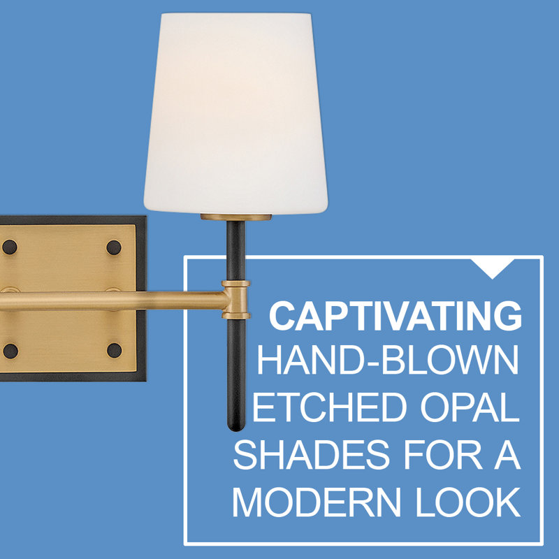 Saunders 2 - Light Bath Sconce, Black/Lacquered Brass