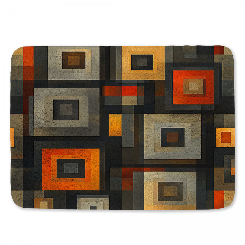 Tapis de bain géométrique à motif géométrique moderne pour salle de bain, L 24 po x l 17 po
