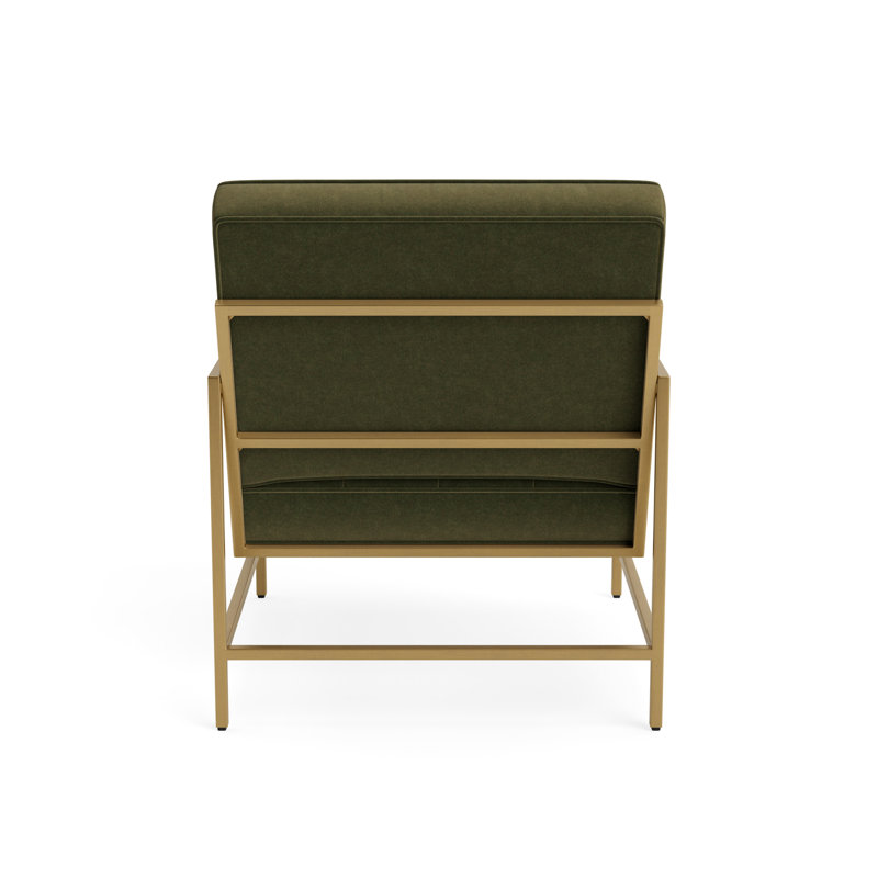 Major Arm Chair, Performance Velvet - Balsam, Brushed Brass, Natural