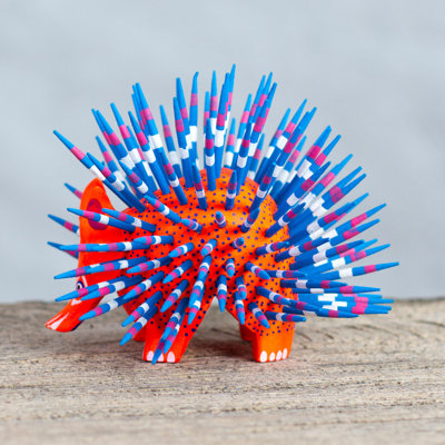 Cute Porcupine Copal Alebrije Wood Sculpture