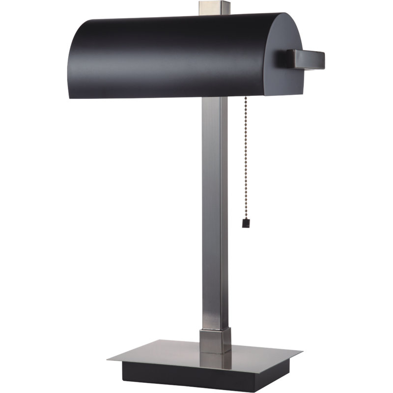 Lampe de table 22 po Tillman, Nickel satiné / noir