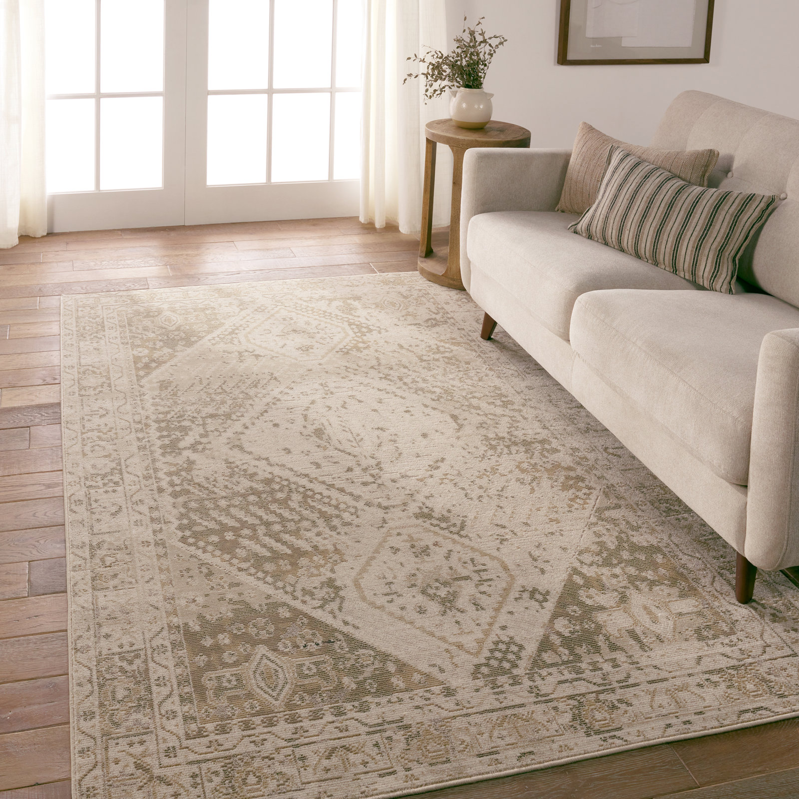 Devoris Beige Tan Oriental Rug, Rectangle 8' x 10'