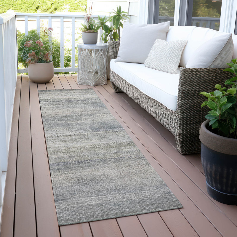 Tapis intérieur / extérieur lavable à la machine Xhevrie, Tapis de couloir 2 pi 3 po x 7 pi 6 po