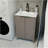 A 30-Inch Brown Floor-Standing Bathroom Cabinet, Paired With A White Ceramic Basin, Is Foldable And Easy To Transport.-5313781