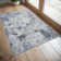 Abstract Machine Washable Blue No-Skid Area Rug