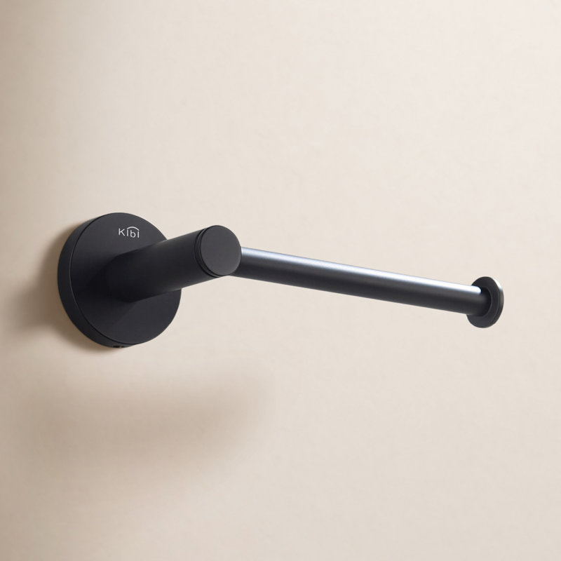 Circular Wall Mounted Toilet Paper Holder, Matte Black