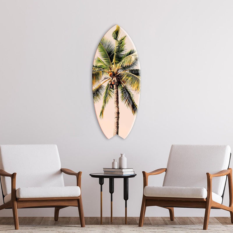Gold Palm Decorative Acrylic Skimboard by Oliver Gal
