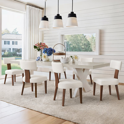 Culbane Upholstered Dining Chairs with Solid Wood Frame (Set of 6)