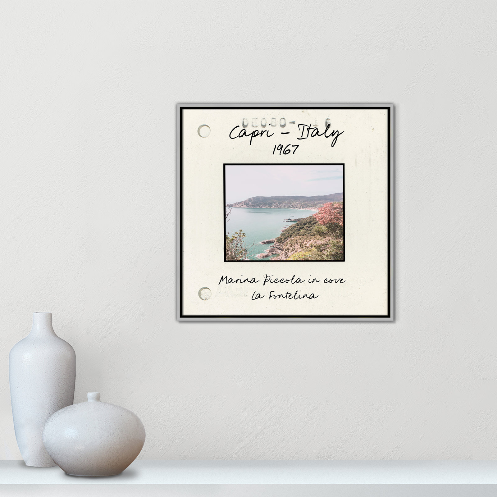 Ritona "Capri, Italy - Marina Piccola" Print, Silver Floater Framed Canvas, 25.5" H x 25.5" W x 2" D