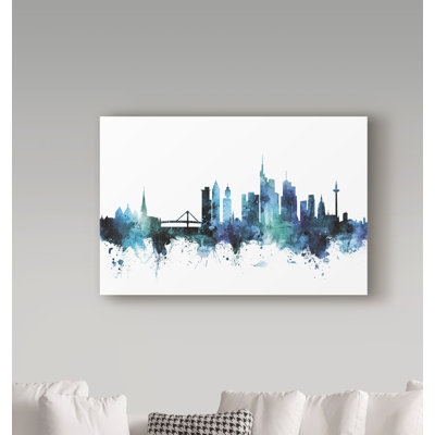 « munich germany blue blue horizon », reproduction d’impression sur toile tendue