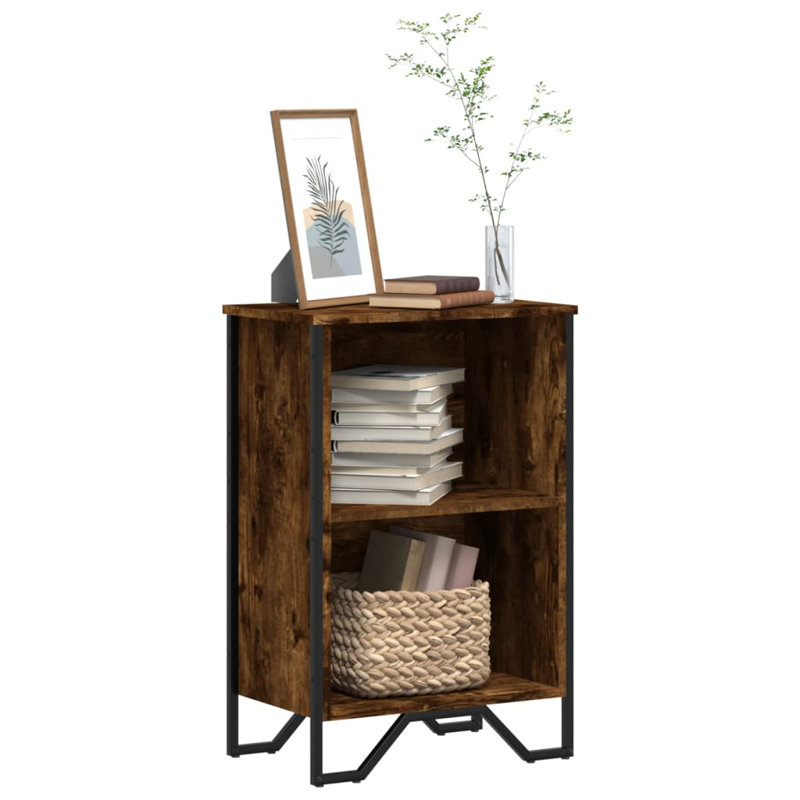 Samiria Bookcase, (2 Shelves) 74.5cm H x 50cm W x 31cm D, Smoked Oak